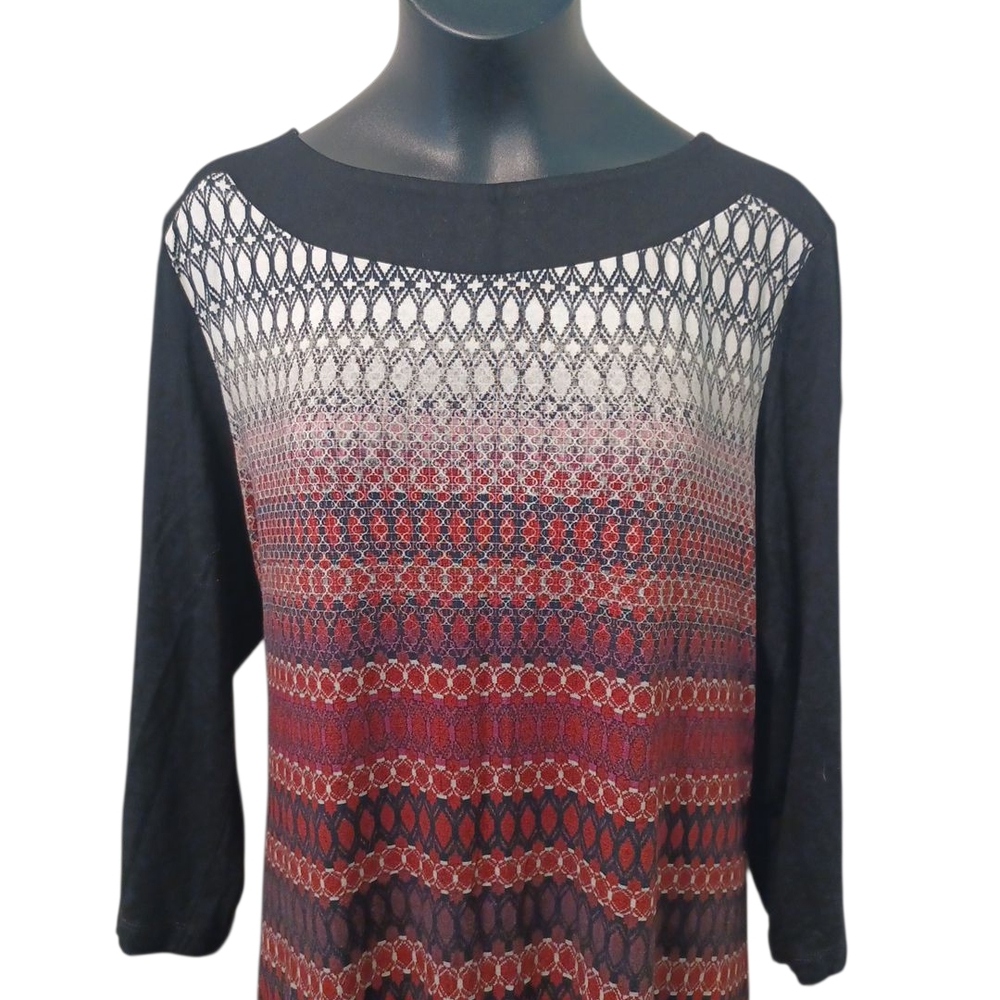 Olsen Europe Dress Black &Red Long Sleeve Dress (6858)